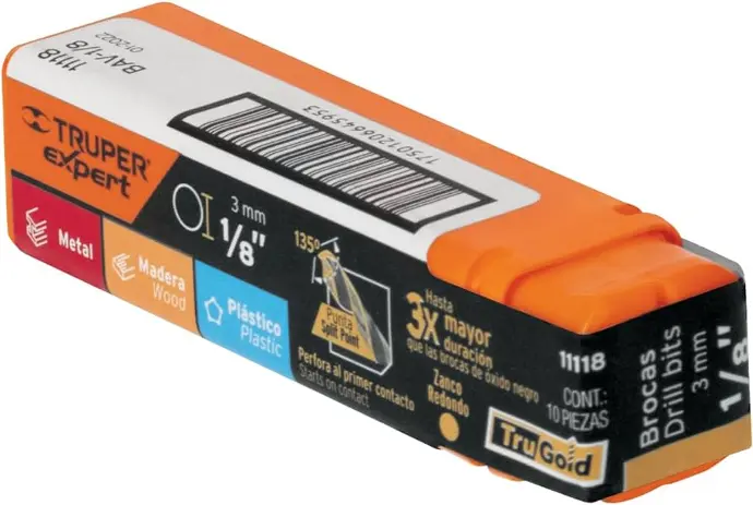 [17501206645953] TRUPER - 1/8"  HIGH SPEED STEEL DRILL BIT - 11118