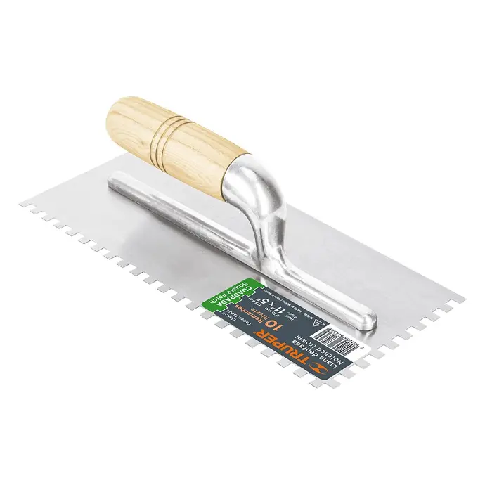 [7501206674369] TRUPER 5" x 11"  WIDE HANDLE NOTCHED TROWEL - LLMC-11