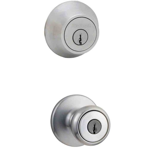 [042049951189] TYLO COMBO ENTRY & SNG DEADBOLT SATIN CHROME KWIKSET - 690TCP