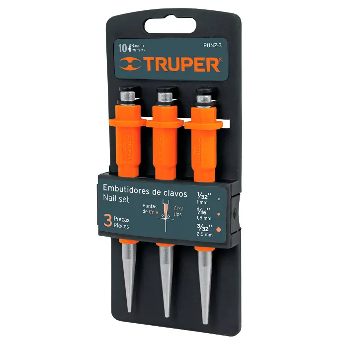 [7501206678886] Truper Nail Set - 3pc