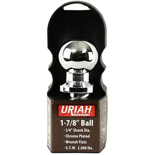 [805089187570] URIAH TRAILER BALL 1-7/8" LONG SHANK 3/4" X 2-1/2" - UT187575 