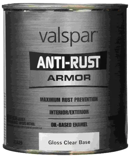 [080047442346] VALSPAR INTERIOR/ EXTERIOR ANTI-RUST ARMOR OIL GLOSS ENAMEL SATIN CLEAR QUART - 044.0021811.005