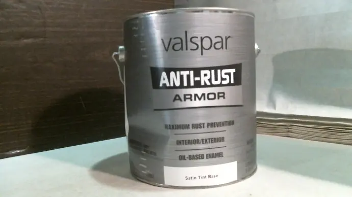 [080047442339] VALSPAR INTERIOR/EXTERIOR  ANTI-RUST ARMOR OIL GLOSS ENAMEL SATIN TINT BASE 1 QUART - 044.0021882.005