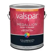 [080047101458] VALSPAR MEDALLION EXTERIOR ACRYLIC PAINT AND PRIMER SEMI-GLOSS CLEAR