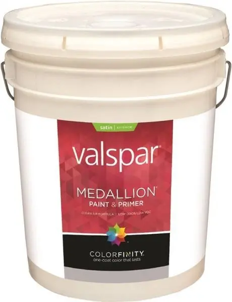 [080047103629] VALSPAR MEDALLION EXTERIOR PAINT SATIN CLEAR BASE 5GAL - 027.000410...