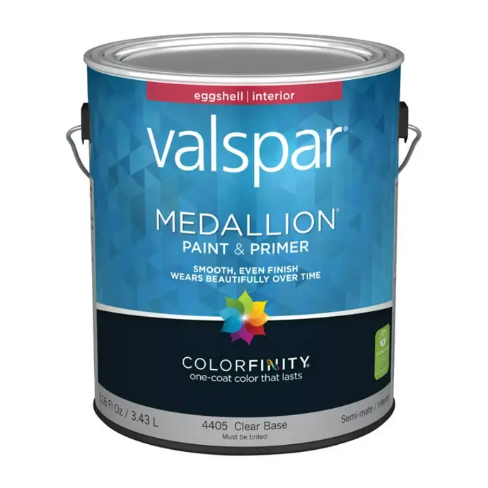 [080047100161] VALSPAR MEDALLION INTERIOR ACRYLIC PAINT EGGSHELL CLEAR BASE 1GAL -...