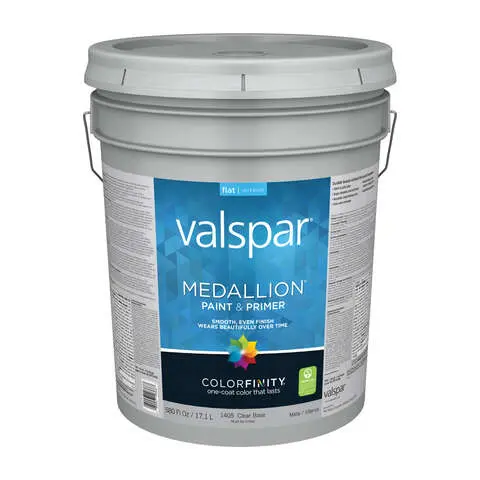[080047103667] VALSPAR MEDALLION INTERIOR PAINT FLAT CLEAR BASE 5GAL - 027.0001405...