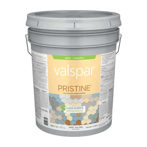 [080047273841] VALSPAR PRISTINE EXTERIOR SATIN CLEAR BASE PAINT 5 GAL - 027.0018405.008