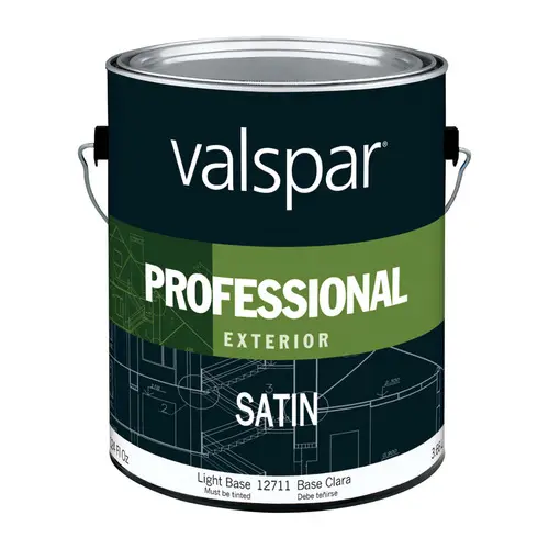 [080047451737] VALSPAR PROFESSIONAL ACRYLIC SATIN LIGHT BASE EXTERIOR 1 GAL - 045.0012711.007