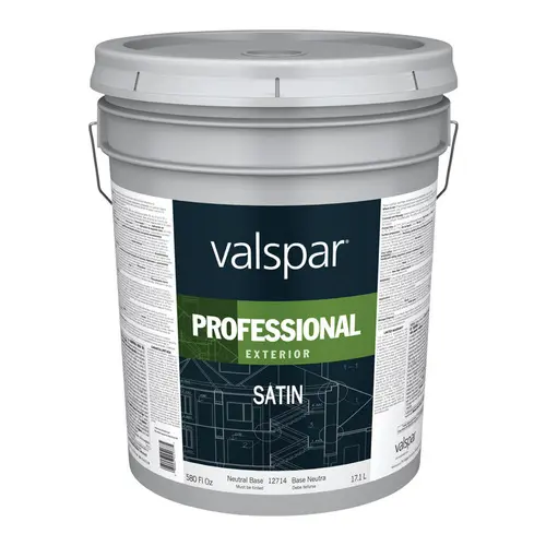 [080047451775] VALSPAR PROFESSIONAL ACRYLIC SATIN NEUTRAL BASE EXTERIOR 5 GAL - 045.0012714.008