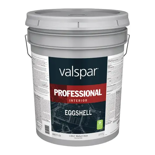 [080047451225] VALSPAR PROFESSIONAL INTERIOR LATEX PAINT EGGSHELL MEDIUM BASE 5 GALL - 045.0011812.008