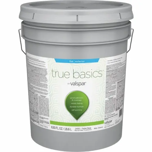 [080047007729] VALSPAR TRUE BASICS EXTERIOR PAINT FLAT PASTEL BASE 5GAL - 080.0024...