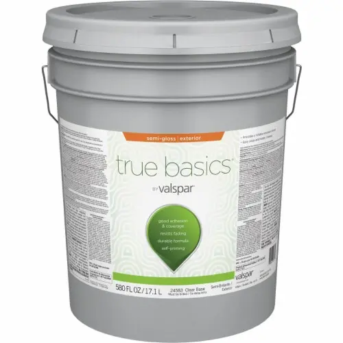 [080047007774] VALSPAR TRUE BASICS EXTERIOR PAINT SEMI-GLOSS CLEAR BASE 5GAL - 080...