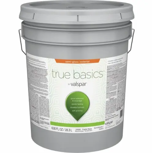 [080047007767] VALSPAR TRUE BASICS EXTERIOR PAINT SEMI-GLOSS PASTEL BASE 5GAL - 08...