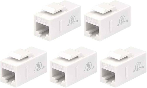 [X001DOHQJZ3] VCE UL LISTED RJ45 CAT6 KEYSTONE COUPLER FEMALE INSERT UTP INLINE COUPLER WHITE - X001DOHQJZ