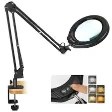 [X003DWEUKJ] VEEMAGNI 5" LARGE MAGNIFYING GLASS WITH LIGHT AND STAND 8X LIGHTED MA...
