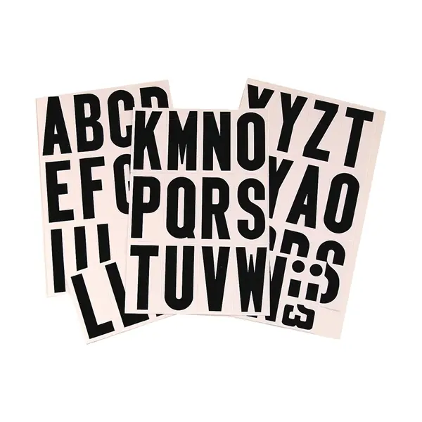 [029069020415] VINYL BLACK/WHITE LETTERS 3" SET HY-KO - MM-4L