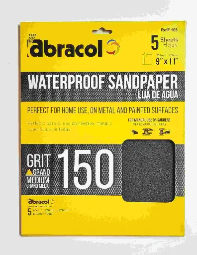 [RPHLC0180003] WATER PROOF SAND PAPER IN C SHEET 9" X 11" 180GRIT - ABRACOL