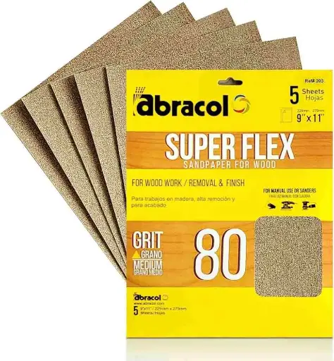 [RPHLC0080003] WATER PROOF SAND PAPER IN C SHEET 9" X 11" 80GRIT - ABRACOL
