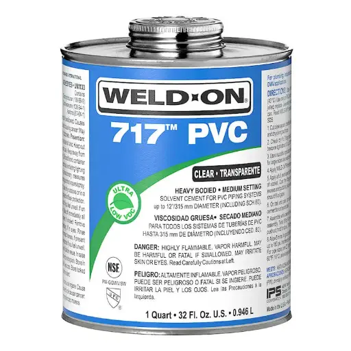 [012181101445] WELD ON 717TM PVC CLEAR HEAVY BODIED-MEDIUM GLUE 1QUART 32OZ - 10144