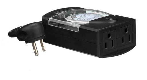 [070686506189] WESTEK PROGRAMMABLE MECHANICAL PLUG IN TIMER 15 AMP 125VOLT BLACK - TM1613DOLB
