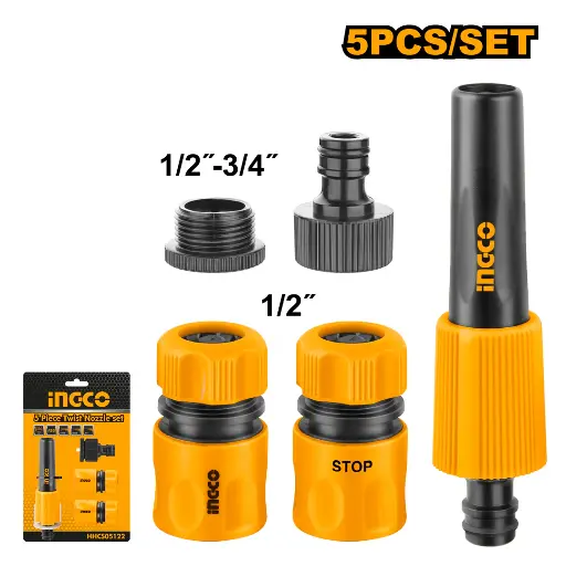 [7453073929014] WF-GDN-05 GARDEN NOZZLE 5PC SET