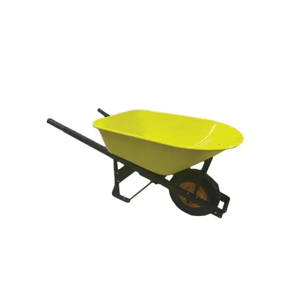 [7705059172625] WHEEL BARROW 4.5 CF YELLOW TRAY/ STEEL HANDLE/ SOLID TIRE ABRACOL - WB45SST