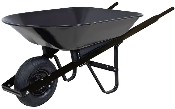 [7705509172632] WHEEL BARROW 6CT BLACK METAL TRAY/WOOD HANDLE/ PNEUMATIC TIRE ABRACOL- WB60WPN