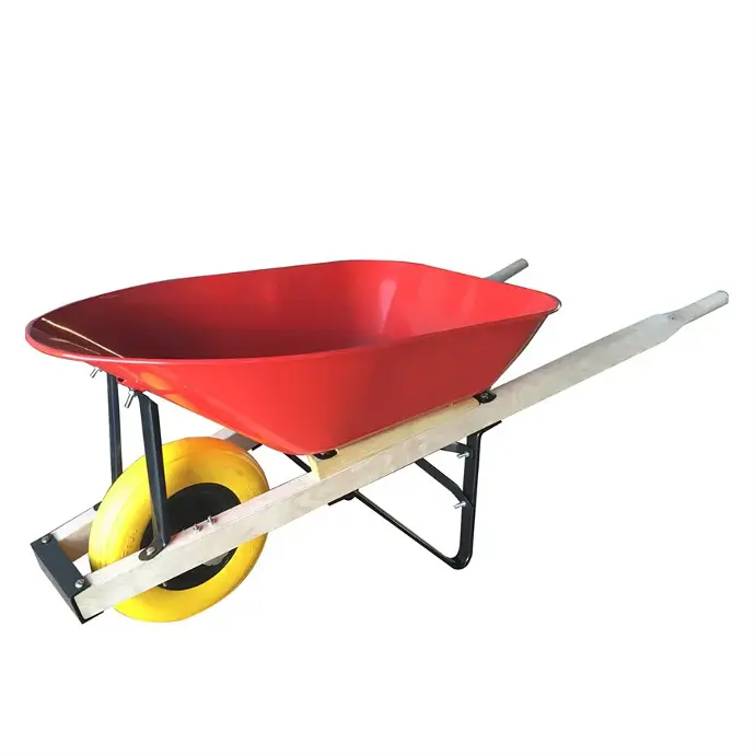 [7501206685415] WHEELBARROW PLASTIC, WOOD HANDLE  6 CBF BLACK - TR TP-6