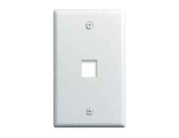 [845643026464] WHITE 1-PORT KEYSTONE JACK WALL PLATE 5510W/WP3401-WH