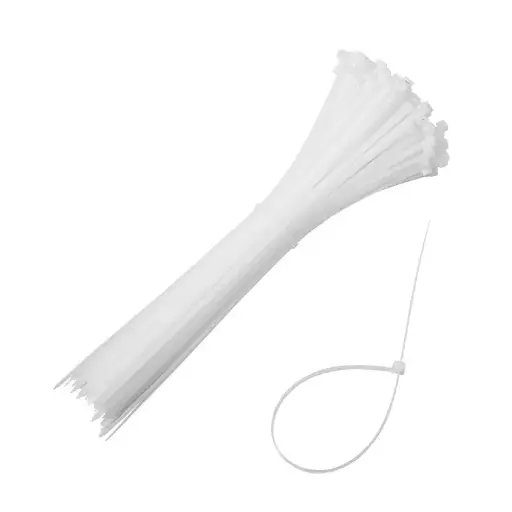 [7453038485913] WHITE CABLE TIES 25BAGS/BOX 100 BAGS/CASE 4.8X350MM CV-CT-48350-W