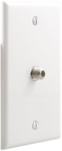 [091712610694] WHITE Coaxial TV Wall JACK CONNECTOR - 61069