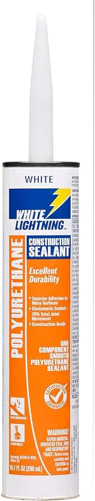 [023275290518] WHITE LIGHTNING SILICONE  POLYURETHANE CONSTRUCTION SEALANT SMOOTH WHITE  10.1oz - W42200010