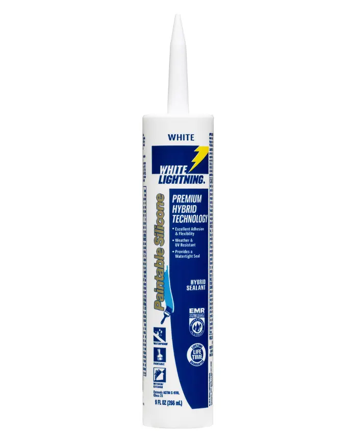 [023275990173] WHITE LIGHTNING SILICONE PAINTABLE WHITE SILICONE 9oz - W31202210