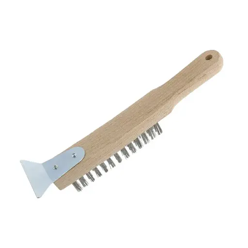 [638110019027] WIRE BRUSH 4 ROW W/SCRAPPER - WB104SC