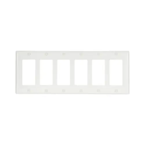 [032664320903] White Decora Switch cover 6-gang - 2166W