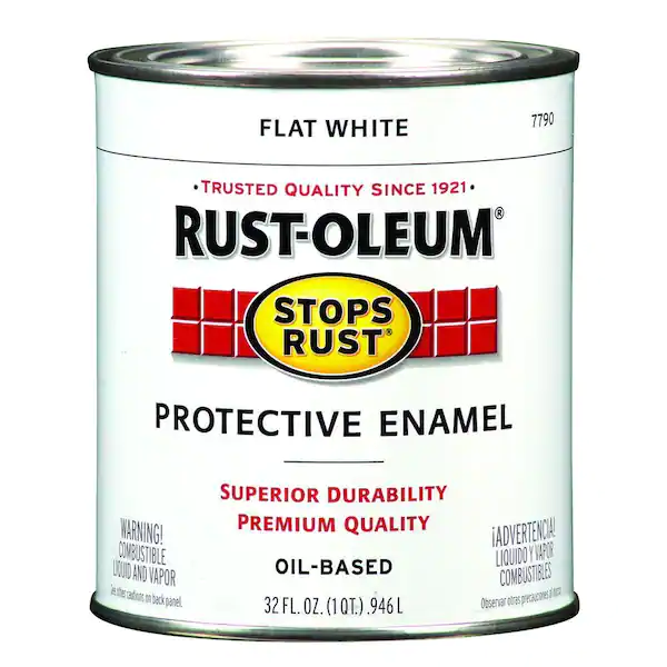 [020066779054] White Rust-Oleum Flat White Paint - QT 7790