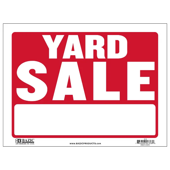 [029069224073] YARD SALE SIGN 9" X 13" HY-KO - 22407