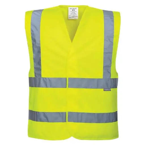 [5036108141494] High Visibility Yellow Two Band and Brace Vest XLarge PortWest