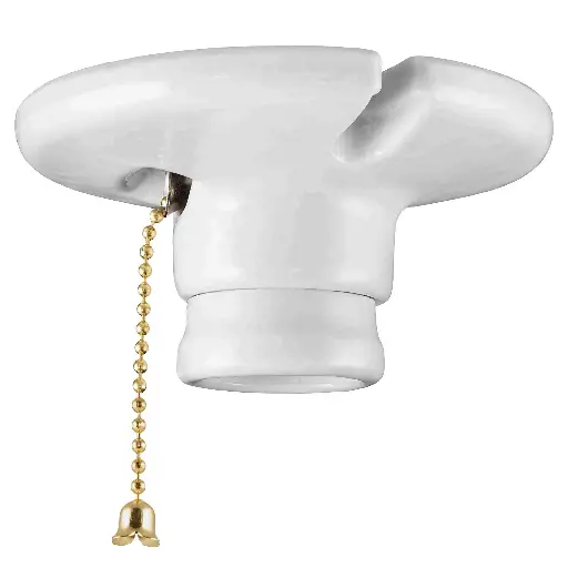 [7453038452410] BULB SOCKET W-PULL CHAIN DQ-036-IV