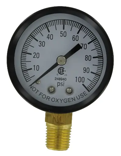 [008391024575] SIMMONS PRESSURE GUAGE 0-100 PSI -1300/1305