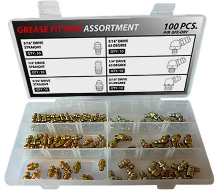 [091044230201] GREASE FITTINGS ASSORTMENT 100PCS - AZGF (SINGLE)