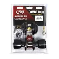 [810124140731] PREMIER LOCK COMBO TULIP MATTE BLACK - EDT01BL