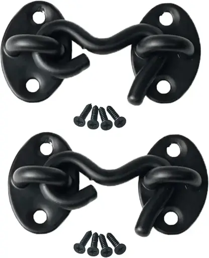 [17705059443103] 2'' HOOK AND EYE BLACK 2PCS - DX155
