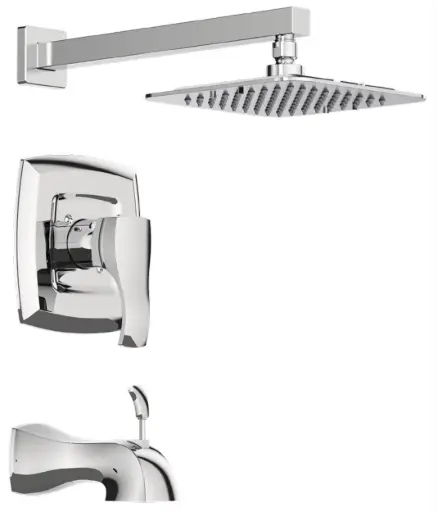 [638110027602] 8" SQR TUB AND SHOWER SET SS CP - BMBSF300CP