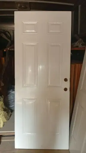 [DO004283] 34''X80'' White Metal Door Double Hole