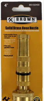 [638110008069] 4" BRASS HOSE NOZZLE - BRHS0400