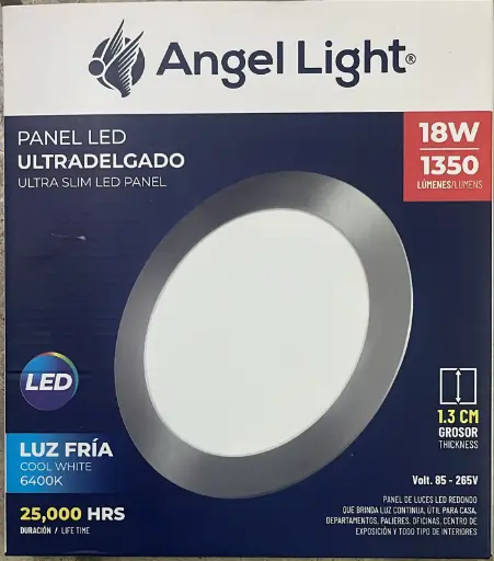 [A105-PB001-18W-N] Angel Light 18W Round Led Panel Light Flush (NICKEL) 6400k